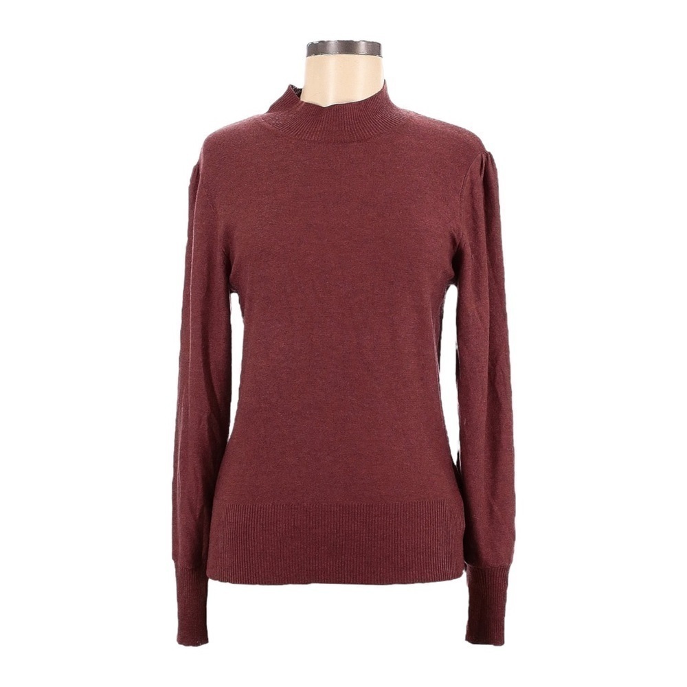Rachel Zoe Cashmere Blend Puff Sleeve Mock Neck Pullover Sweater Size M NWT Red